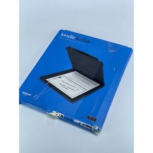 Kindle Scribe Brush Print Leather Folio Cover with Magnetic Attach, Sleek Protec